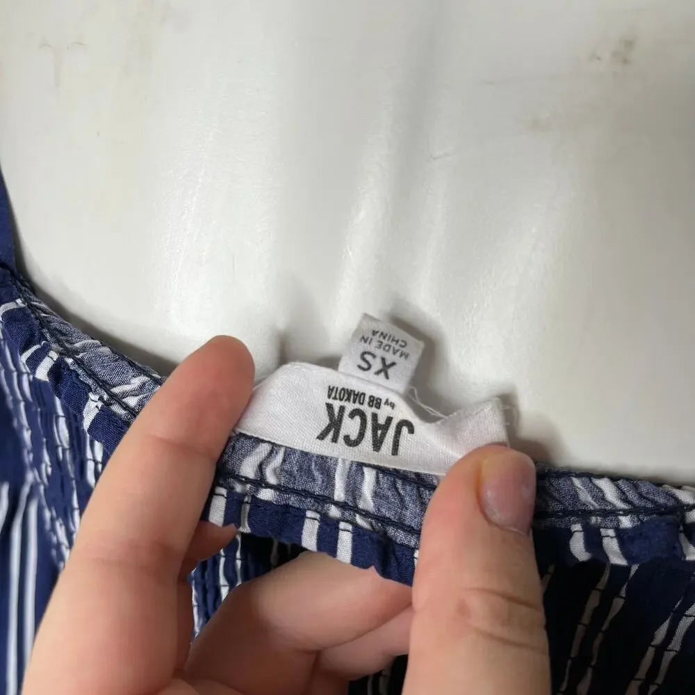 JACK BY BB DAKOTA Call The Shots Striped Dress Navy & White Size XS - Picture 6 of 9